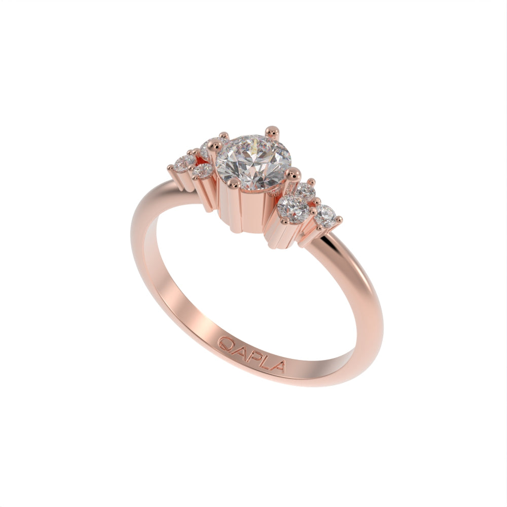 Multi stone unique ring