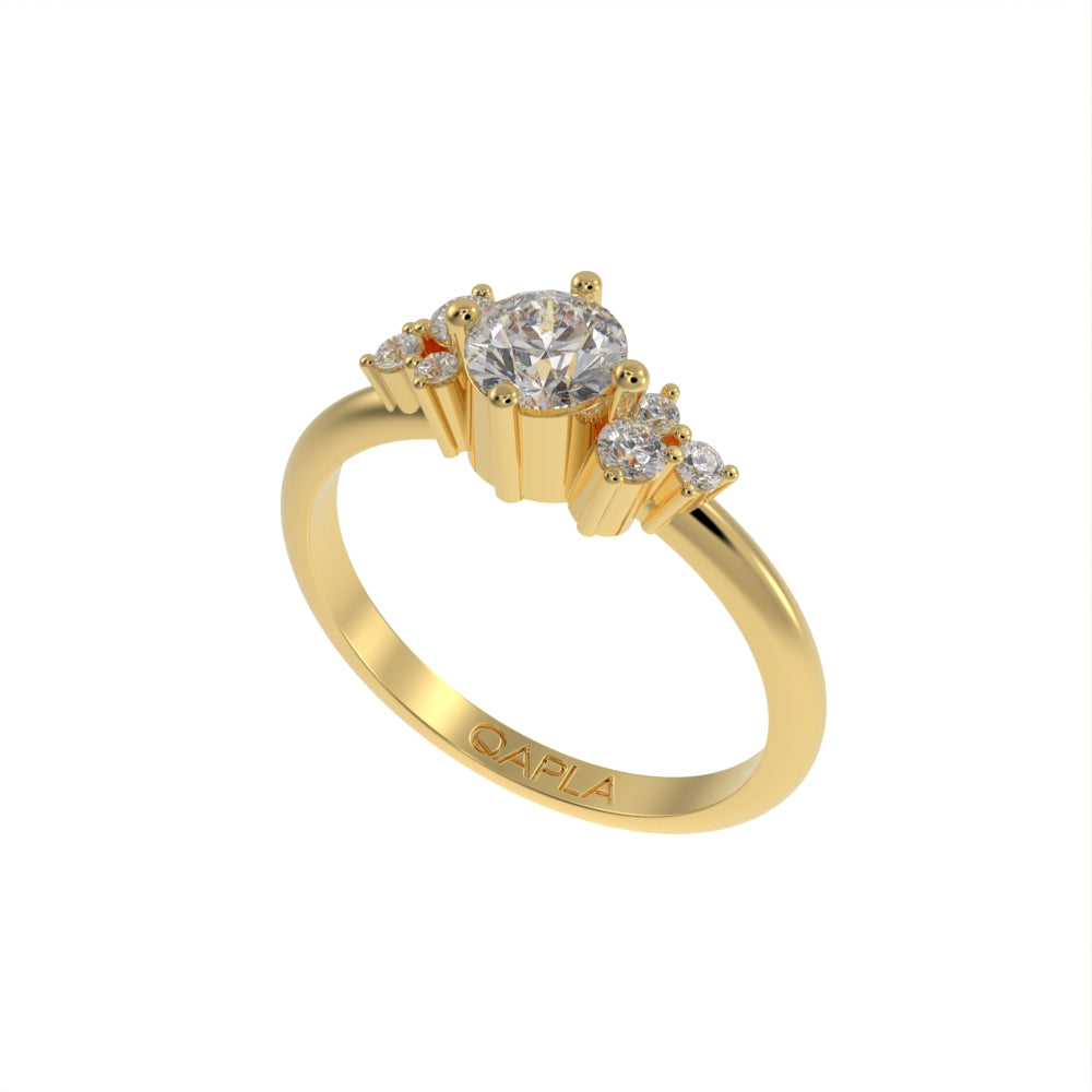 Multi stone unique ring