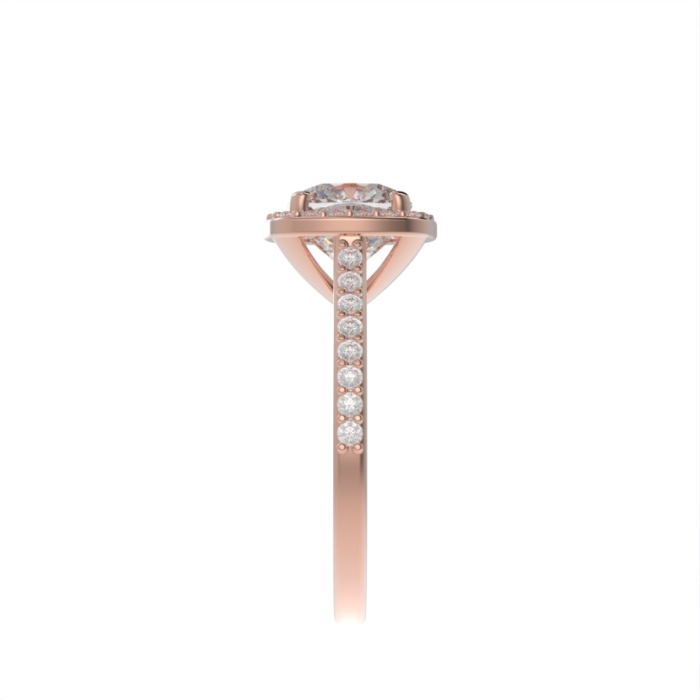 Classic cushion halo pave ring