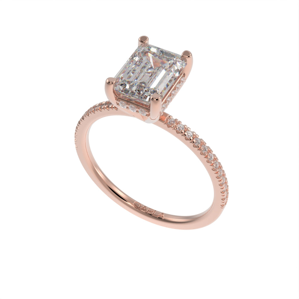 Hidden brilliant halo pave ring