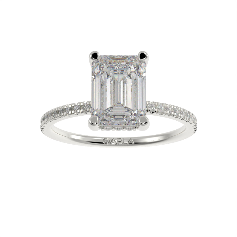 Hidden brilliant halo pave ring