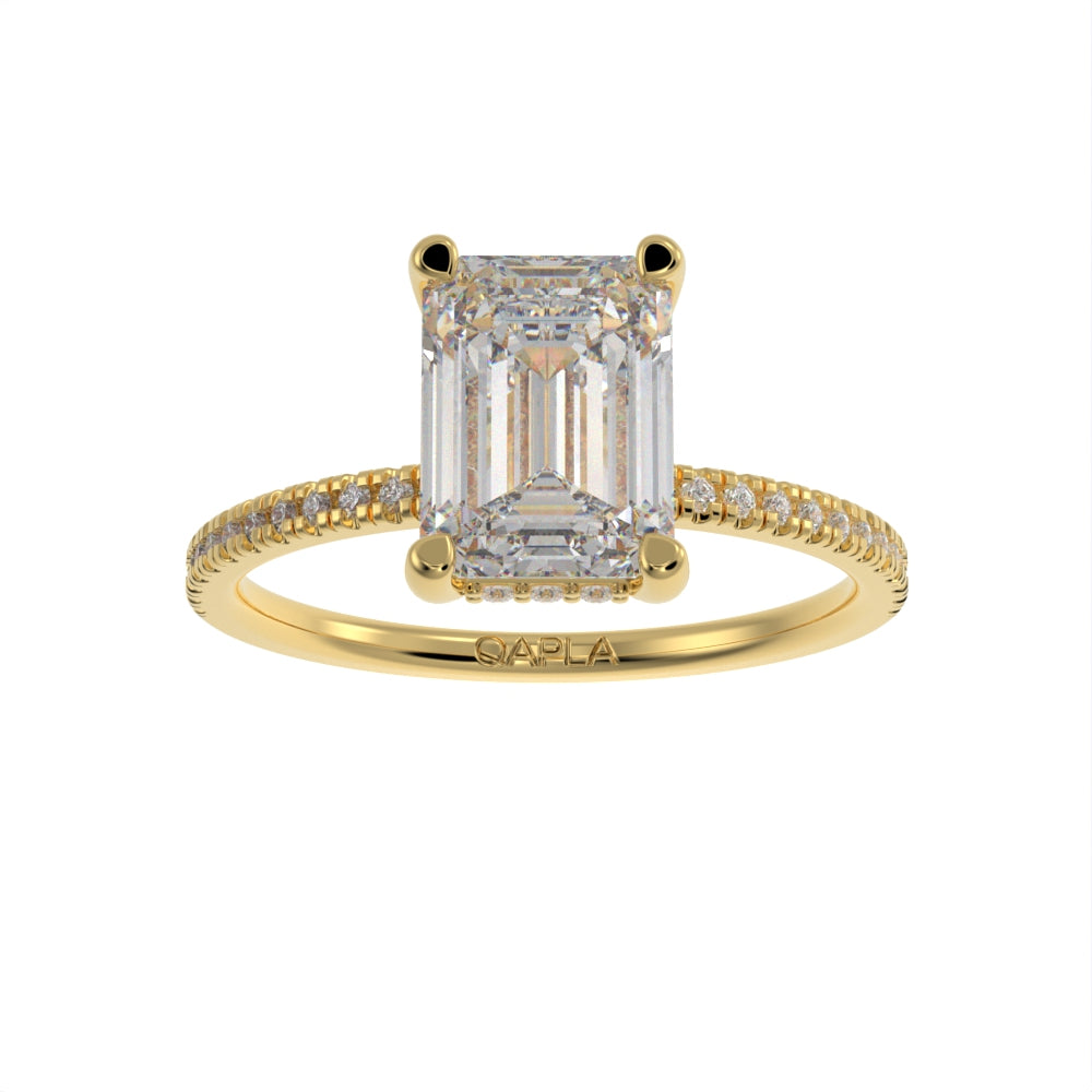 Hidden brilliant halo pave ring
