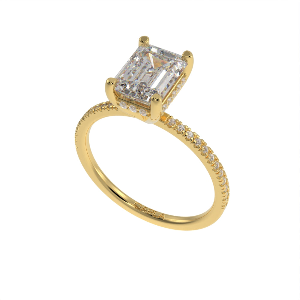 Hidden brilliant halo pave ring