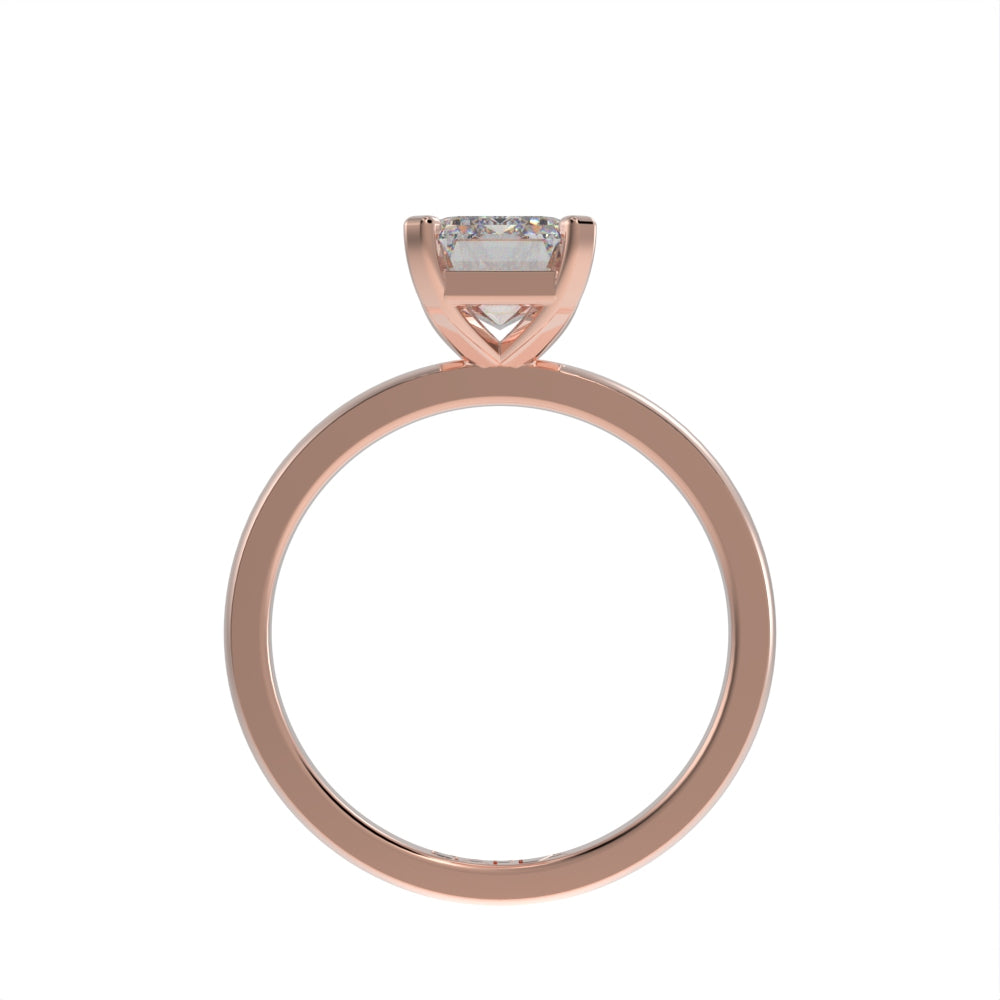 Minimal emerald cut solitaire ring
