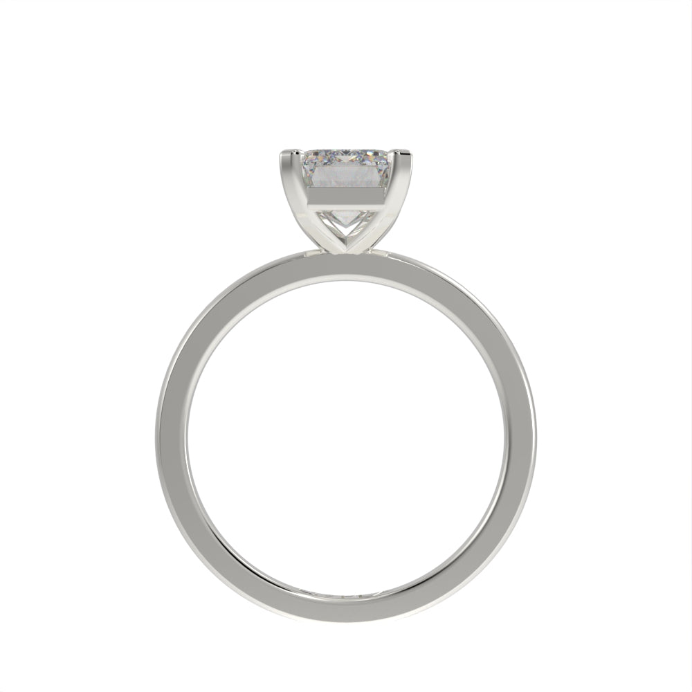 Minimal emerald cut solitaire ring