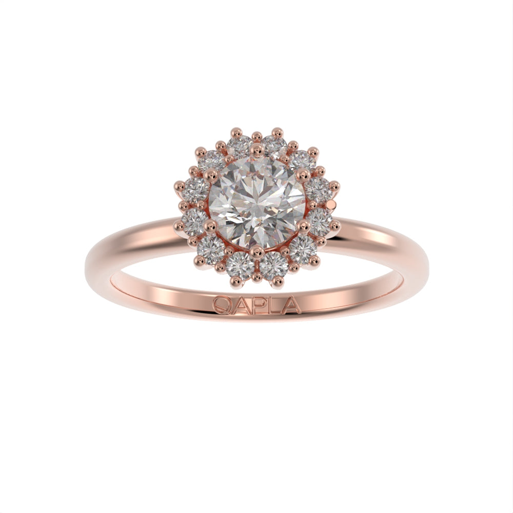 Petite blossom halo ring
