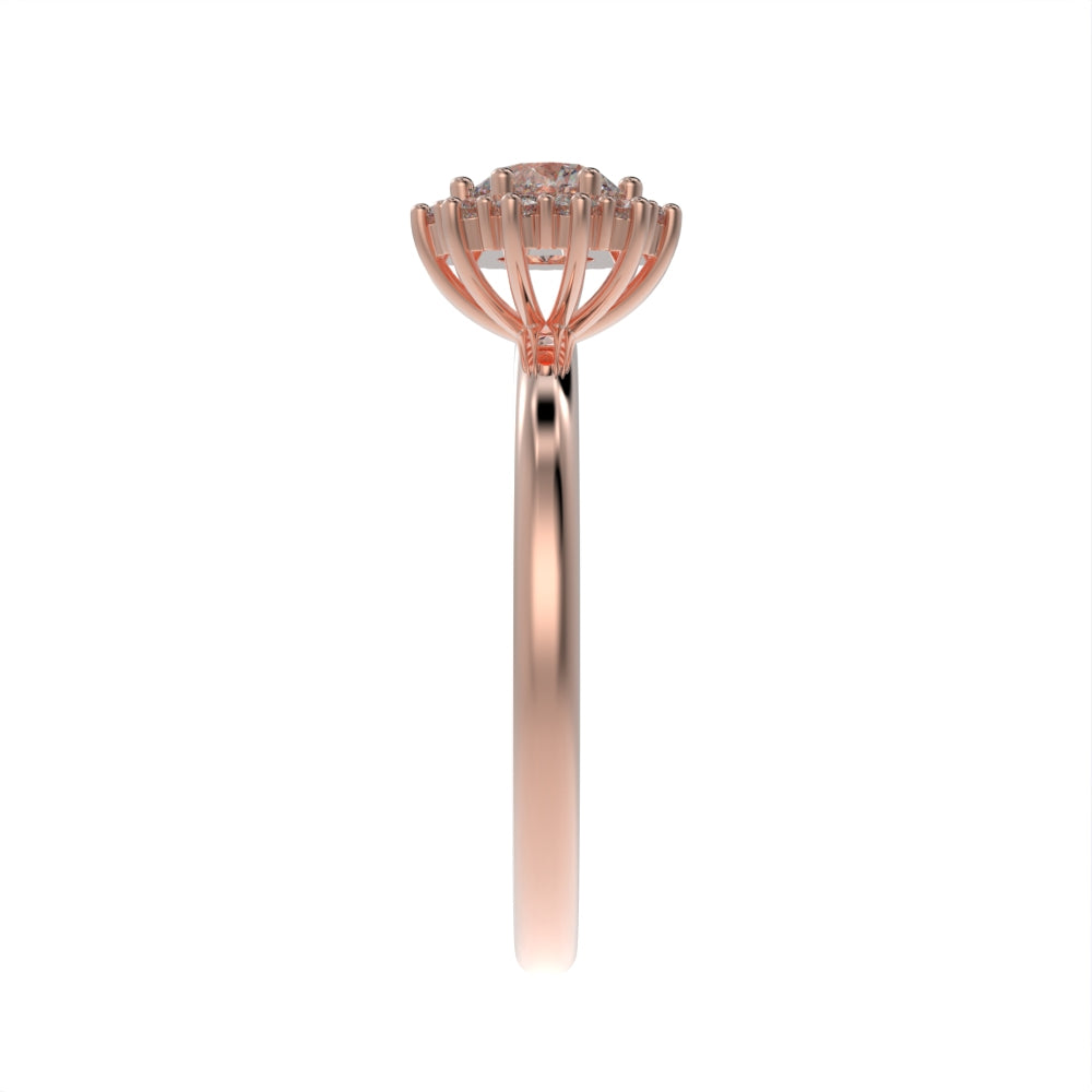 Petite blossom halo ring