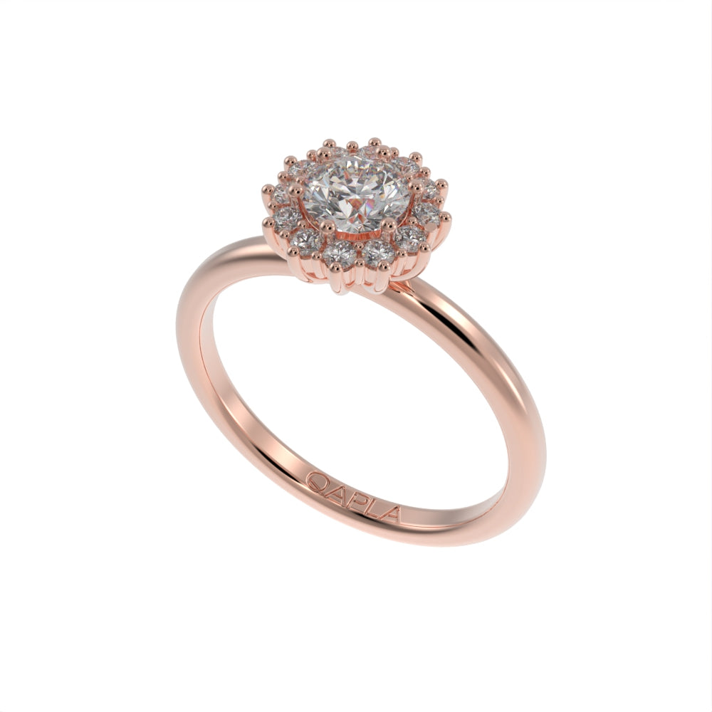 Petite blossom halo ring
