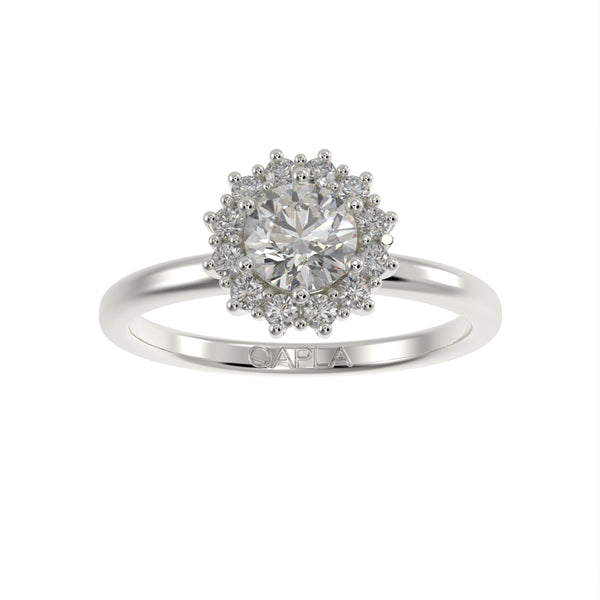 Petite blossom halo ring