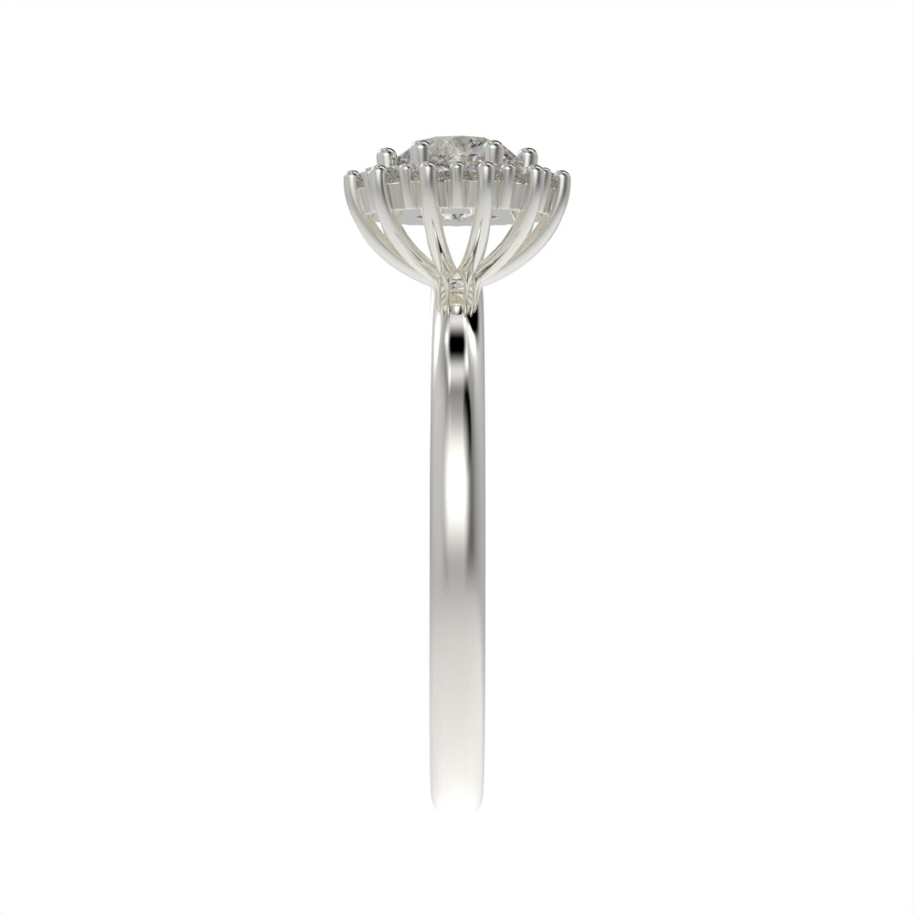 Petite blossom halo ring
