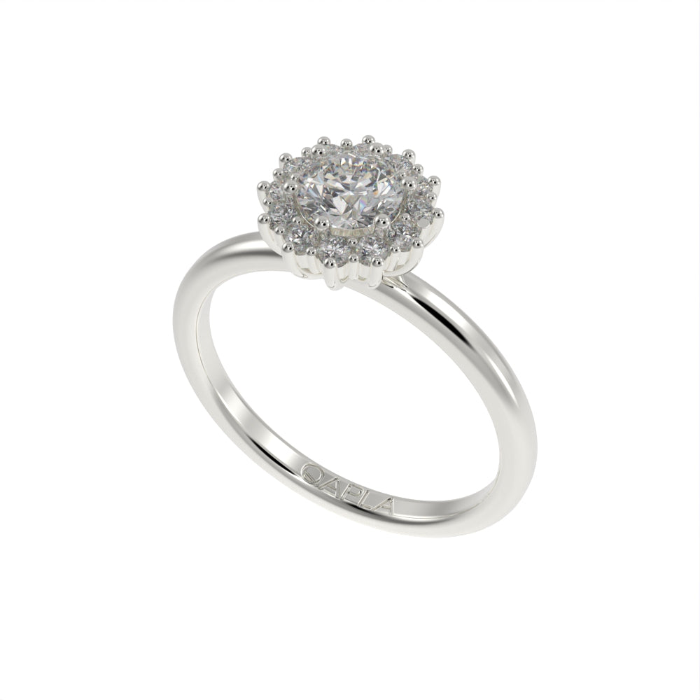 Petite blossom halo ring