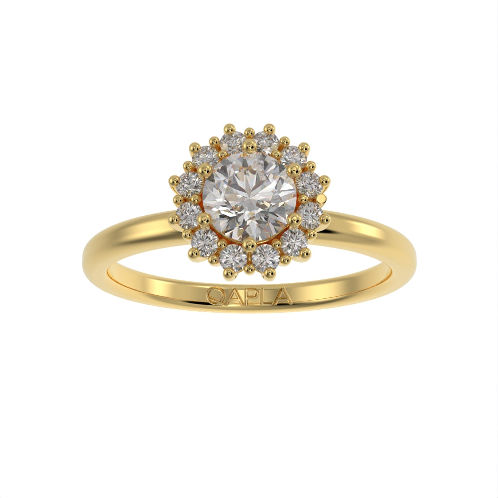 Petite blossom halo ring