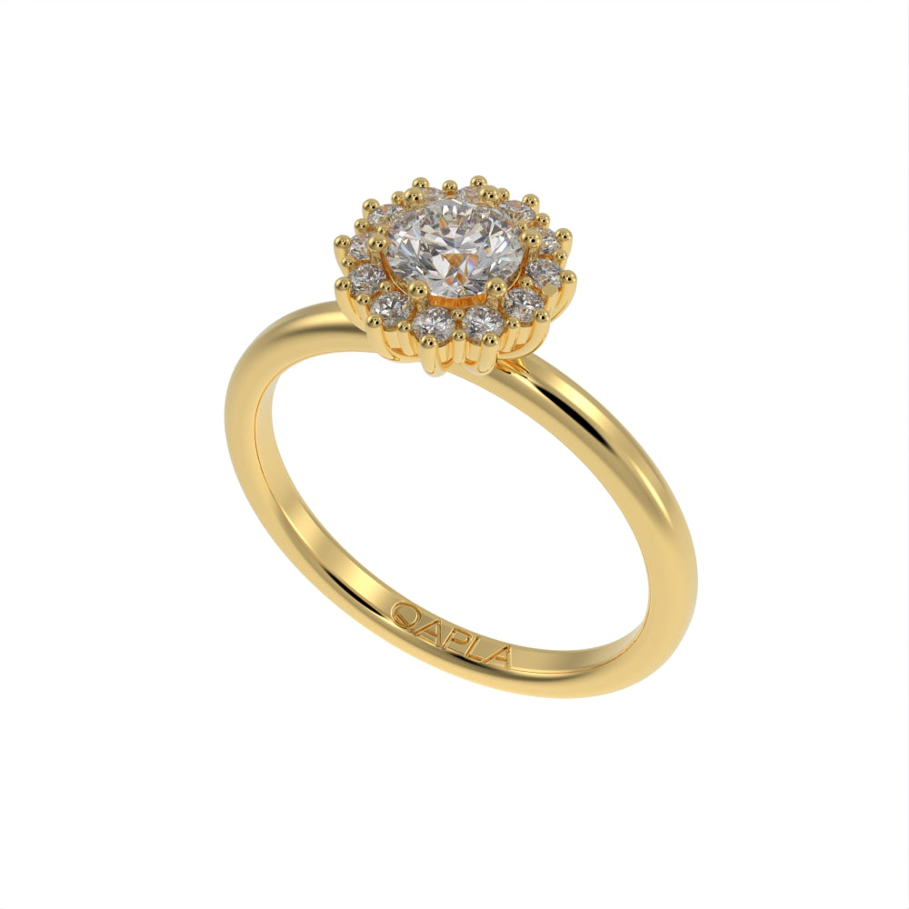 Petite blossom halo ring