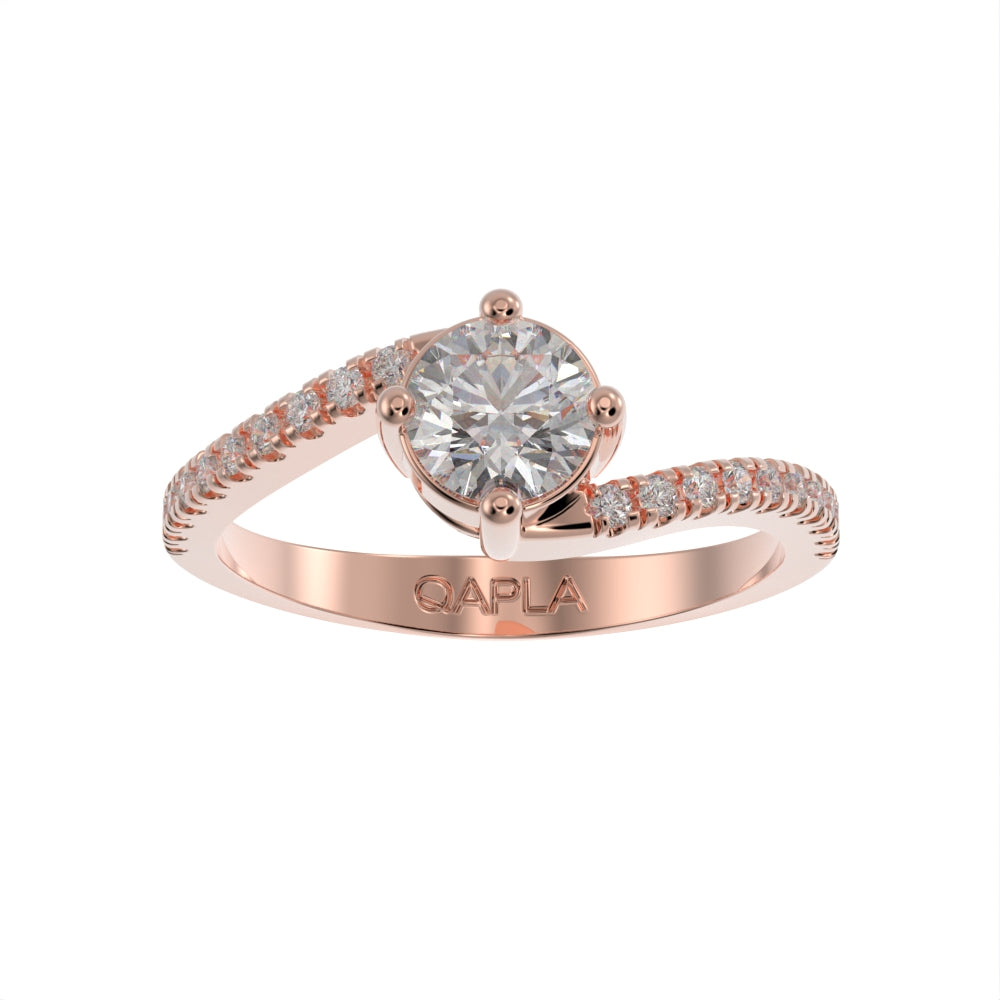 Brilliant wave pave unique ring