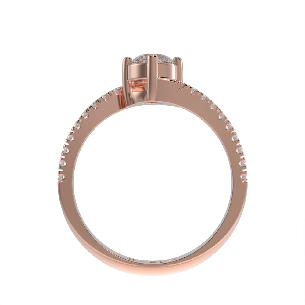 Brilliant wave pave unique ring