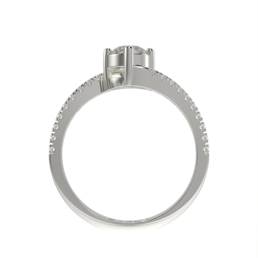 Brilliant wave pave unique ring
