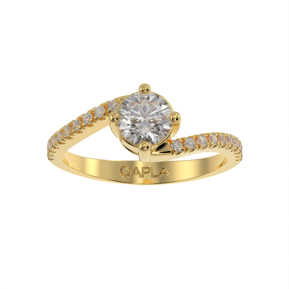 Brilliant wave pave unique ring