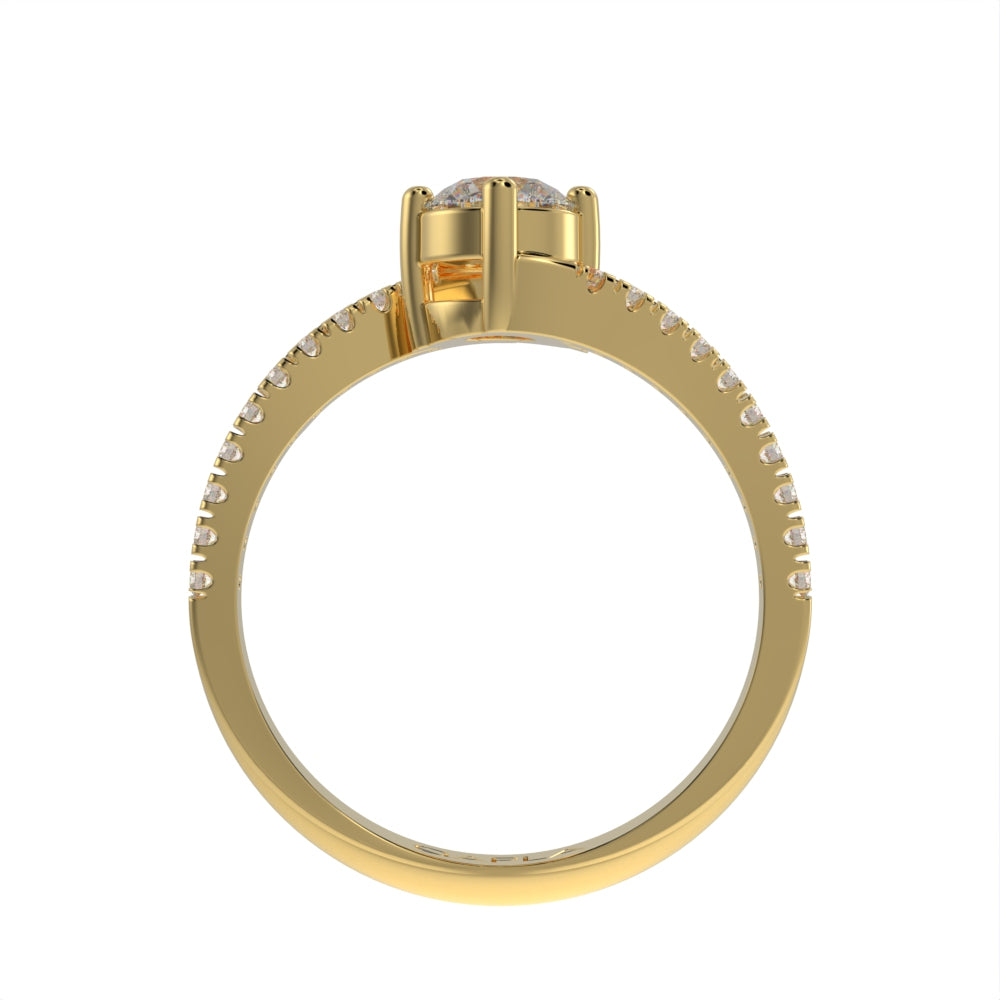 Brilliant wave pave unique ring