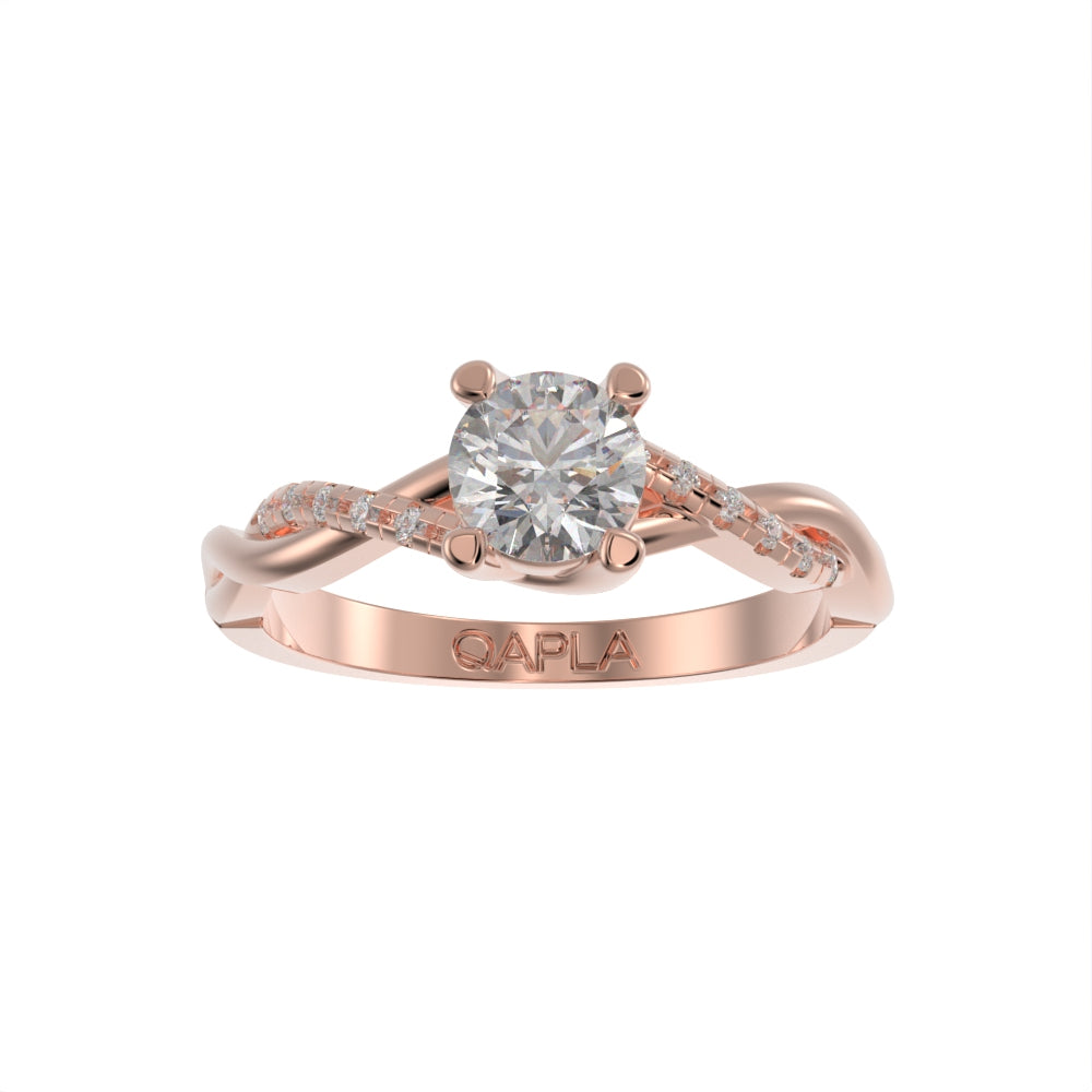 Twisted pave unique ring