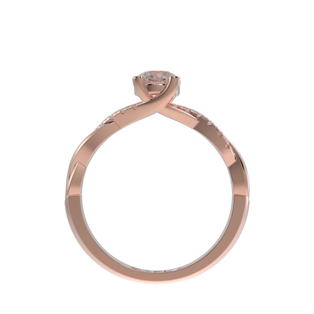Twisted pave unique ring