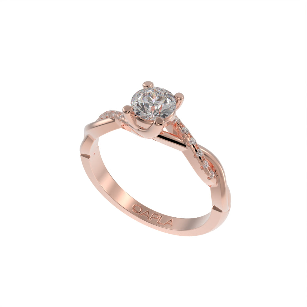 Twisted pave unique ring