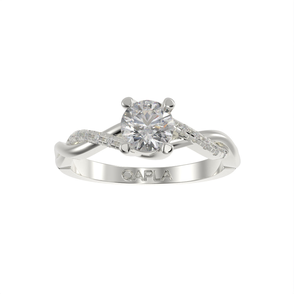Twisted pave unique ring