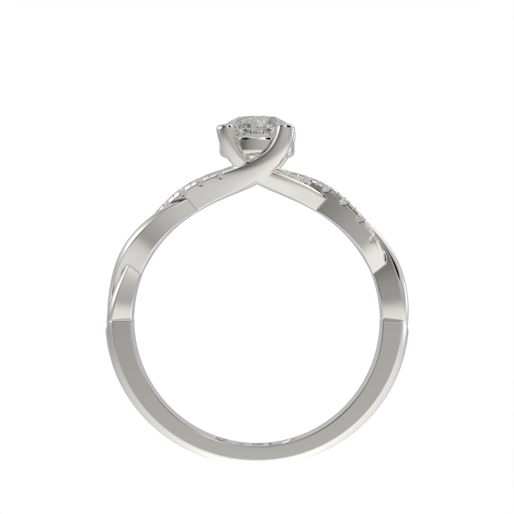 Twisted pave unique ring
