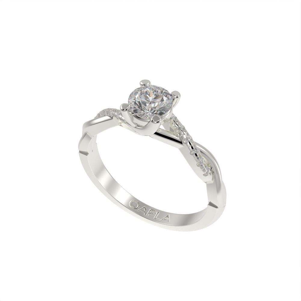Twisted pave unique ring