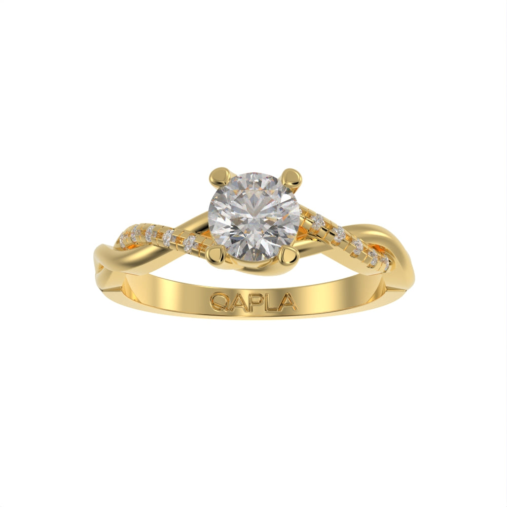 Twisted pave unique ring