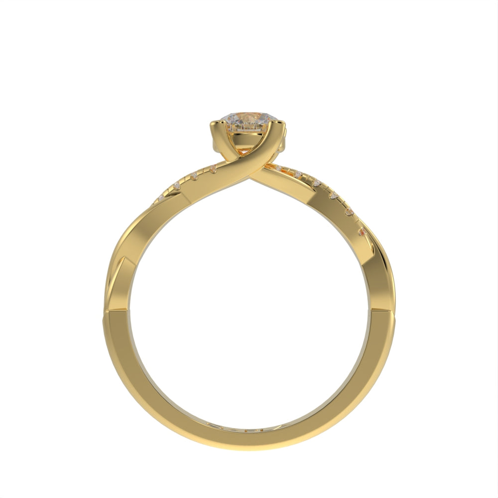 Twisted pave unique ring
