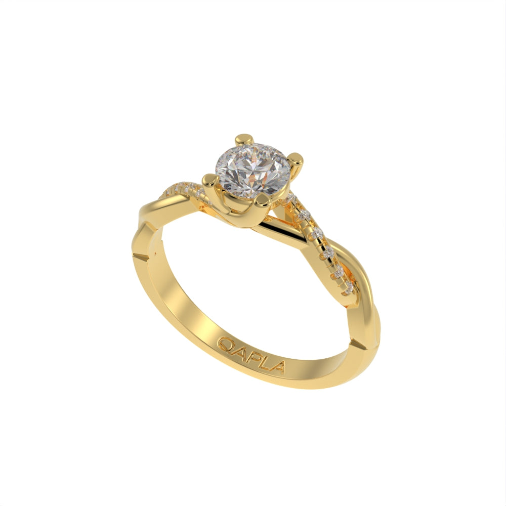 Twisted pave unique ring