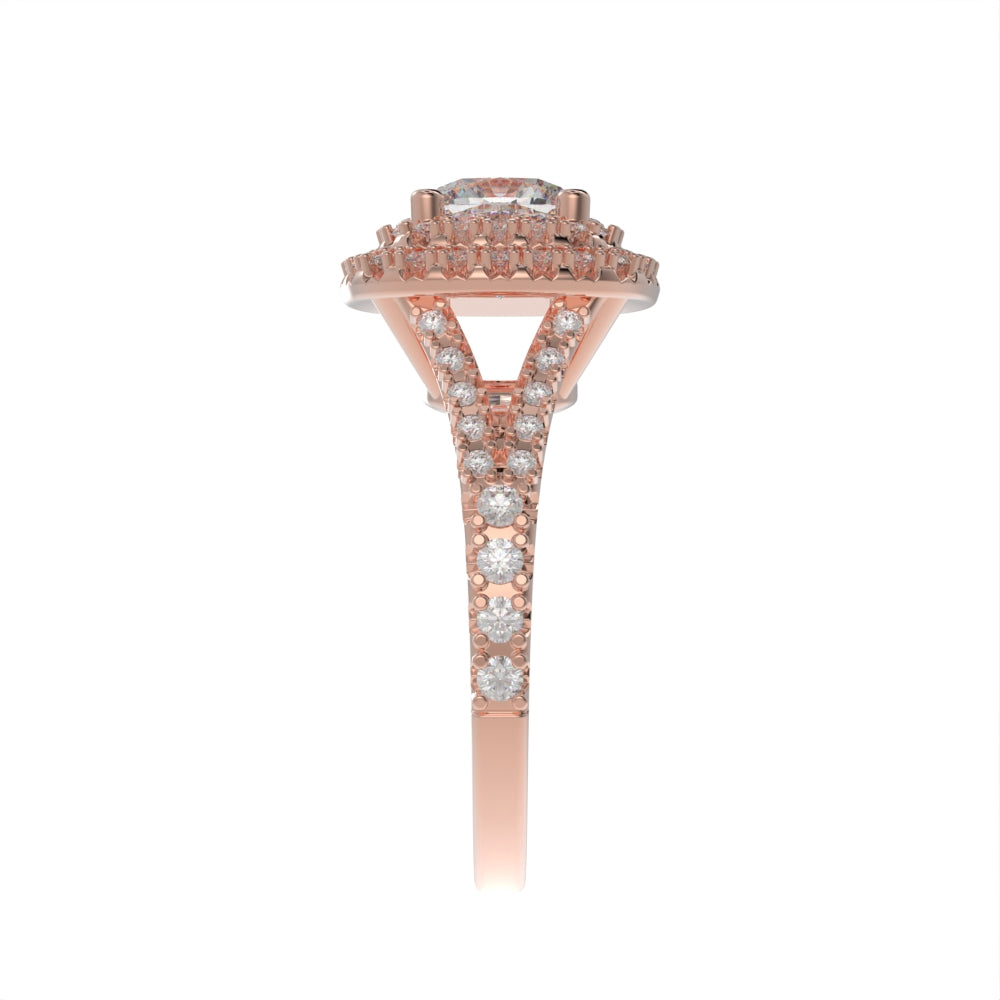 Double halo cushion ring