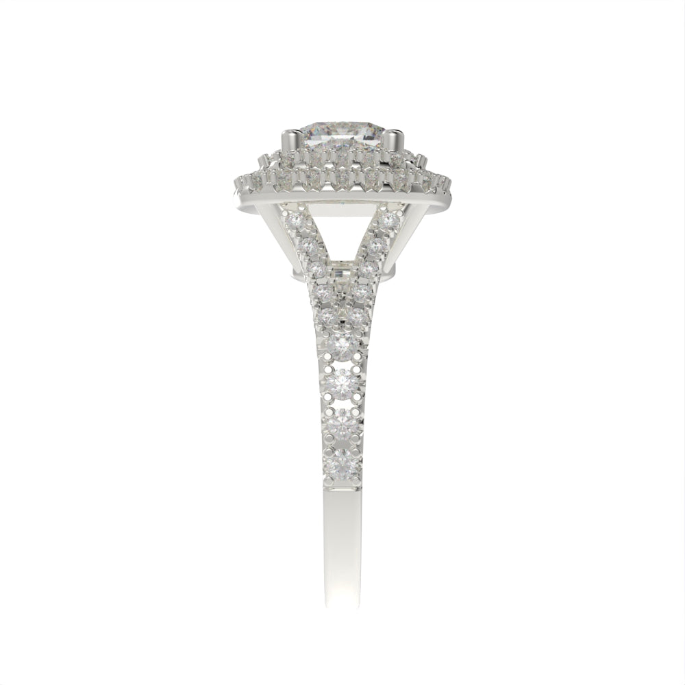 Double halo cushion ring