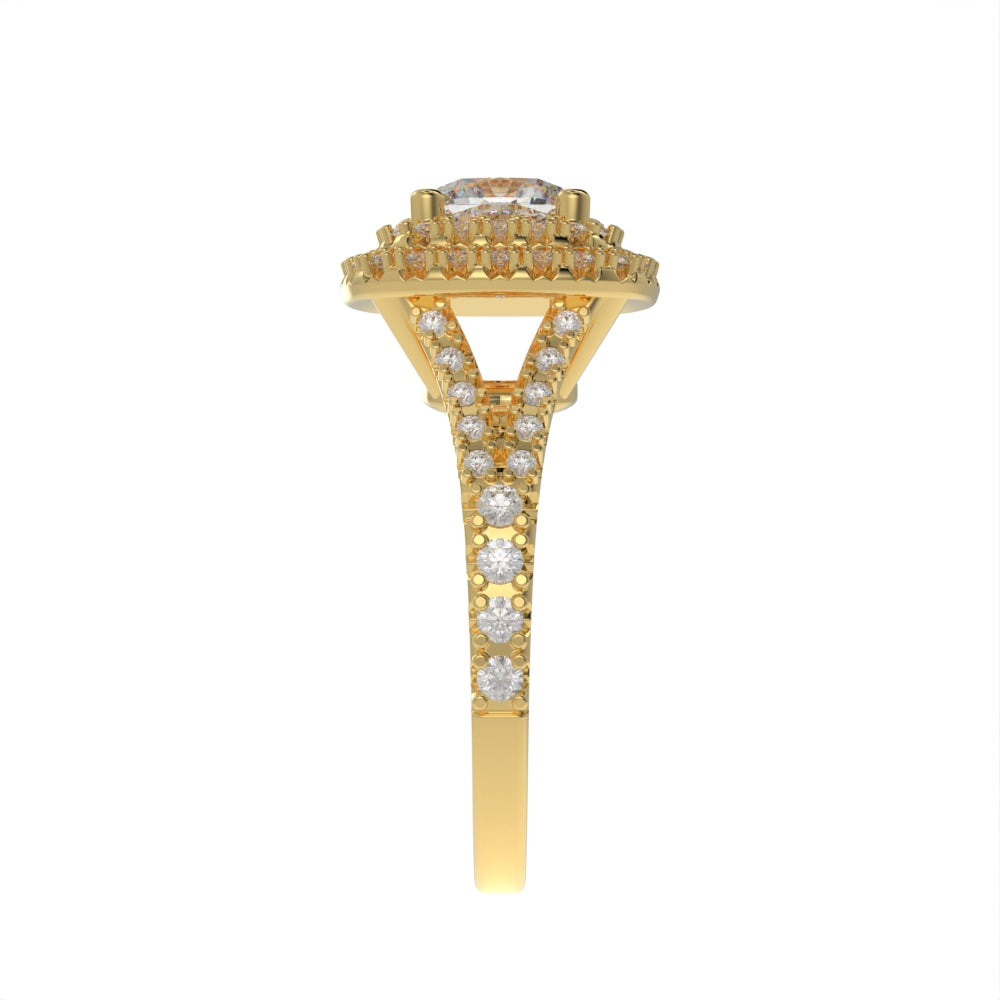 Double halo cushion ring