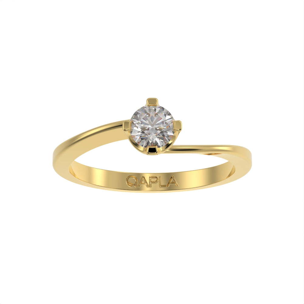 Delicate brilliant wave unique ring