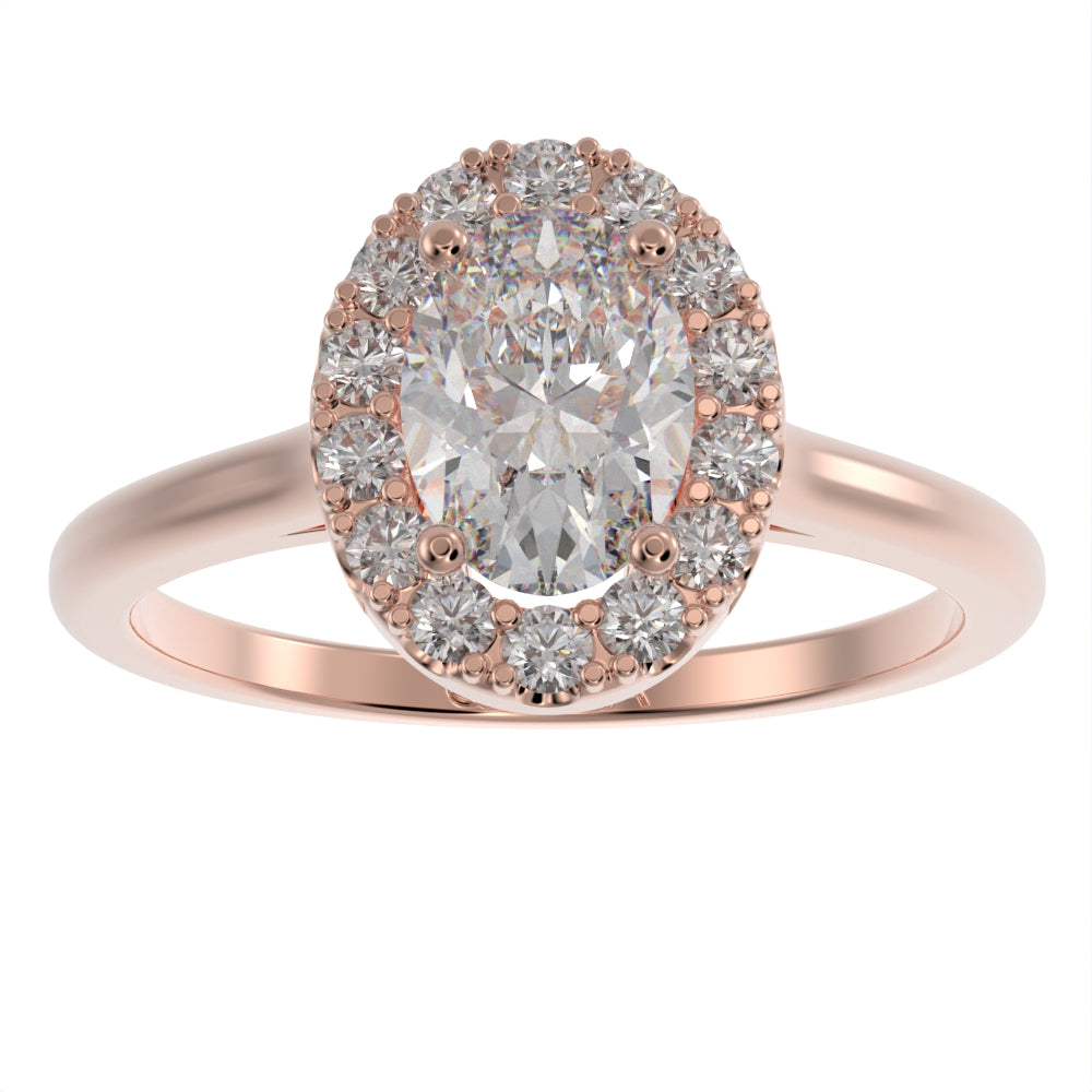 Classic oval halo ring