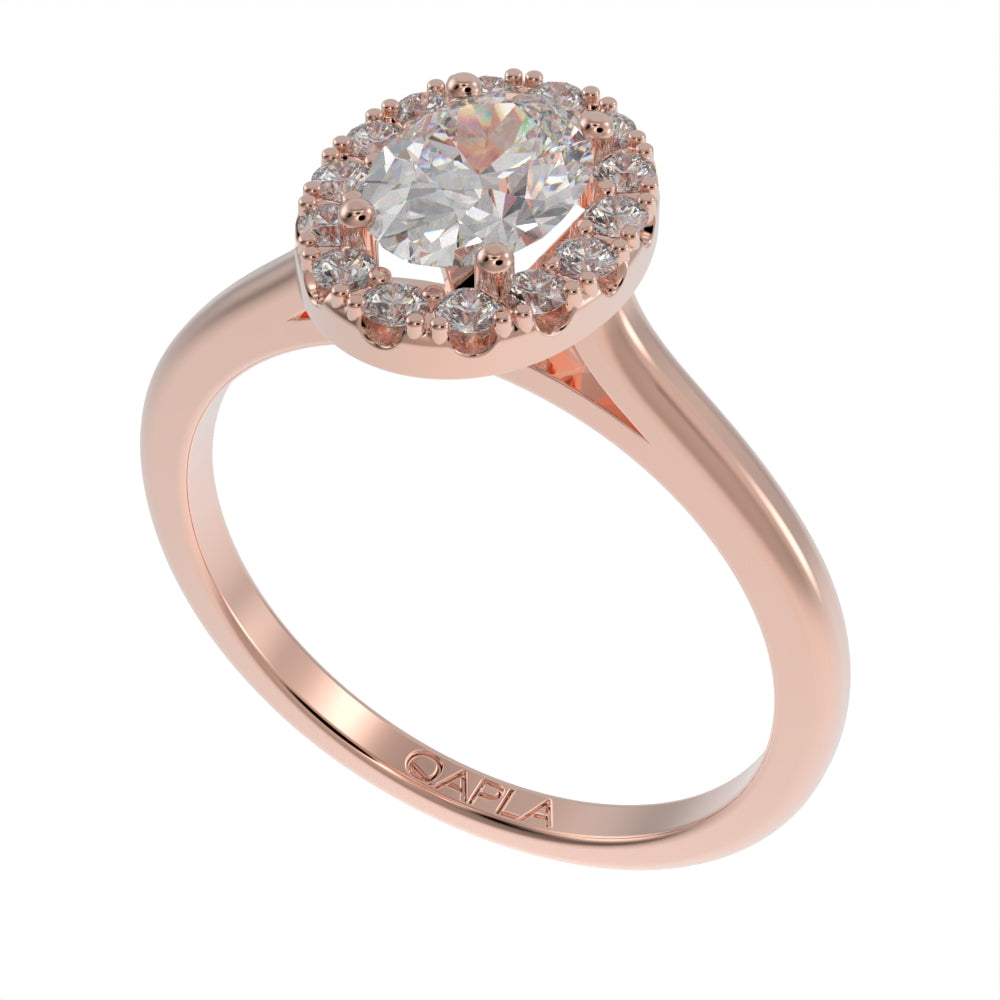 Classic oval halo ring