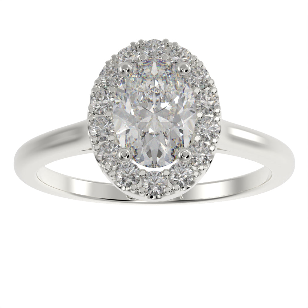 Classic oval halo ring