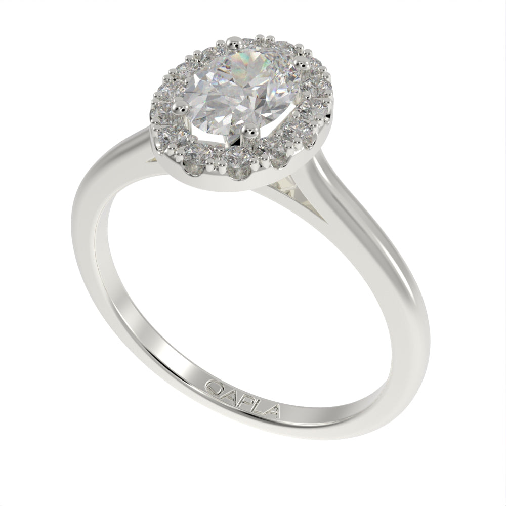 Classic oval halo ring