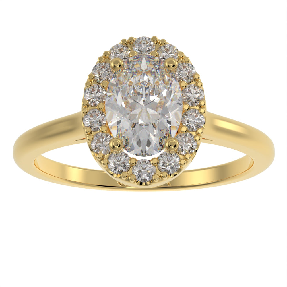 Classic oval halo ring