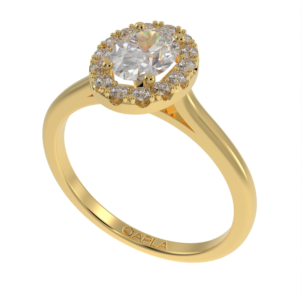 Classic oval halo ring