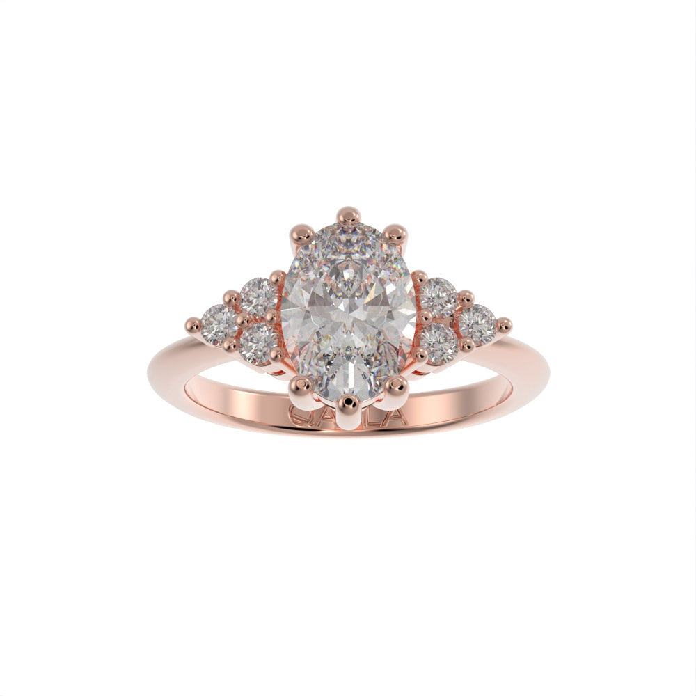 Oval engagement unique ring