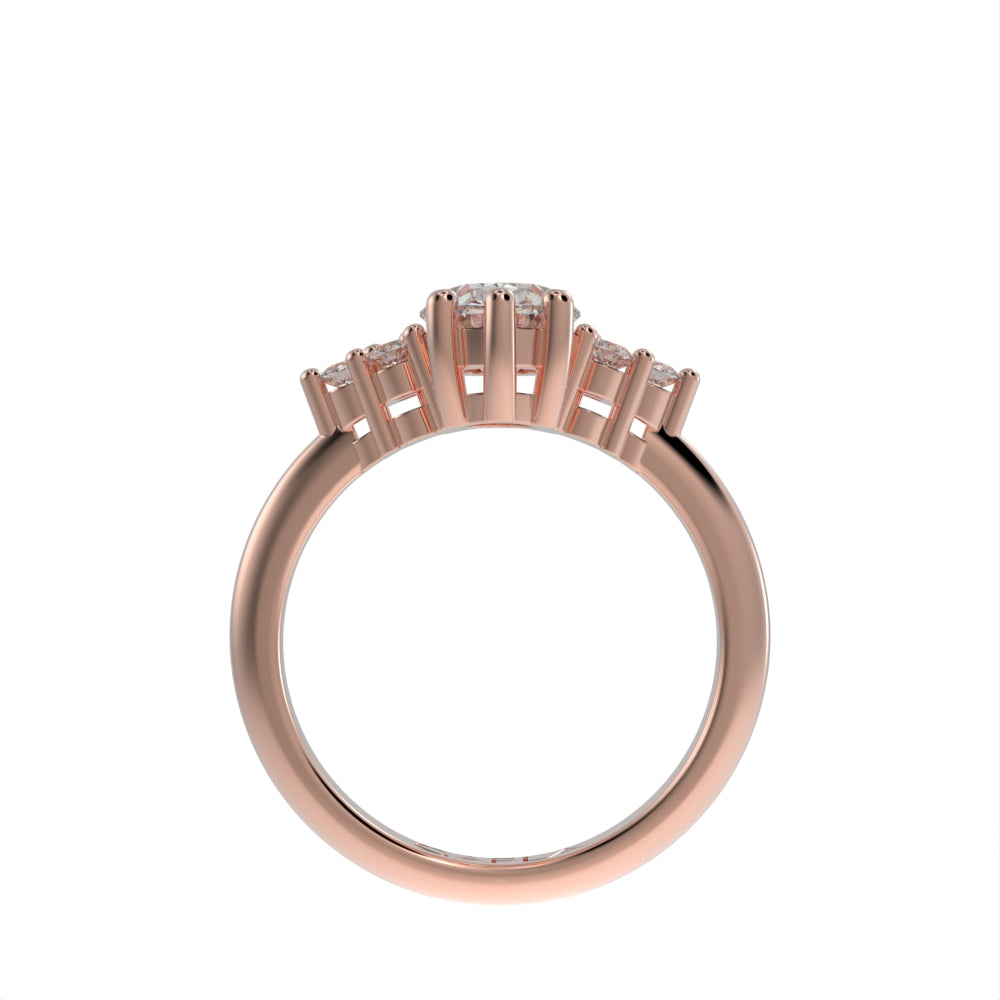 Oval engagement unique ring