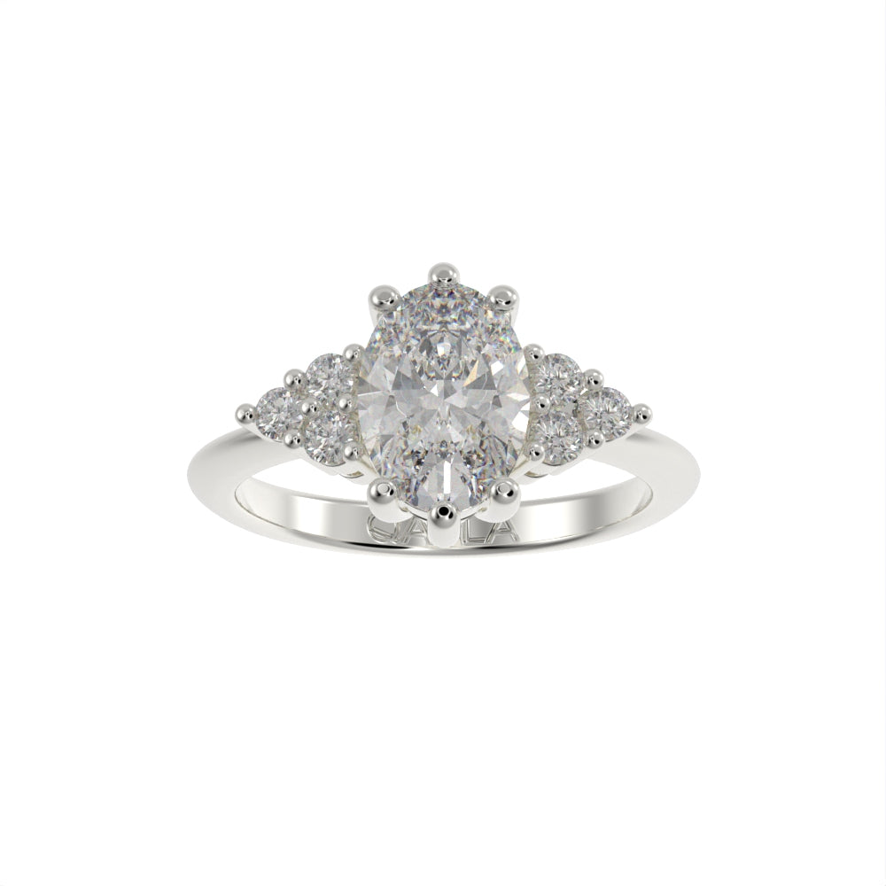 Oval engagement unique ring