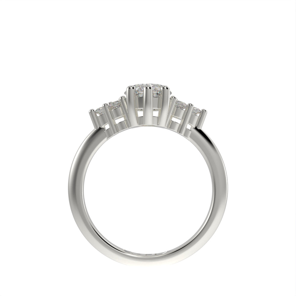 Oval engagement unique ring