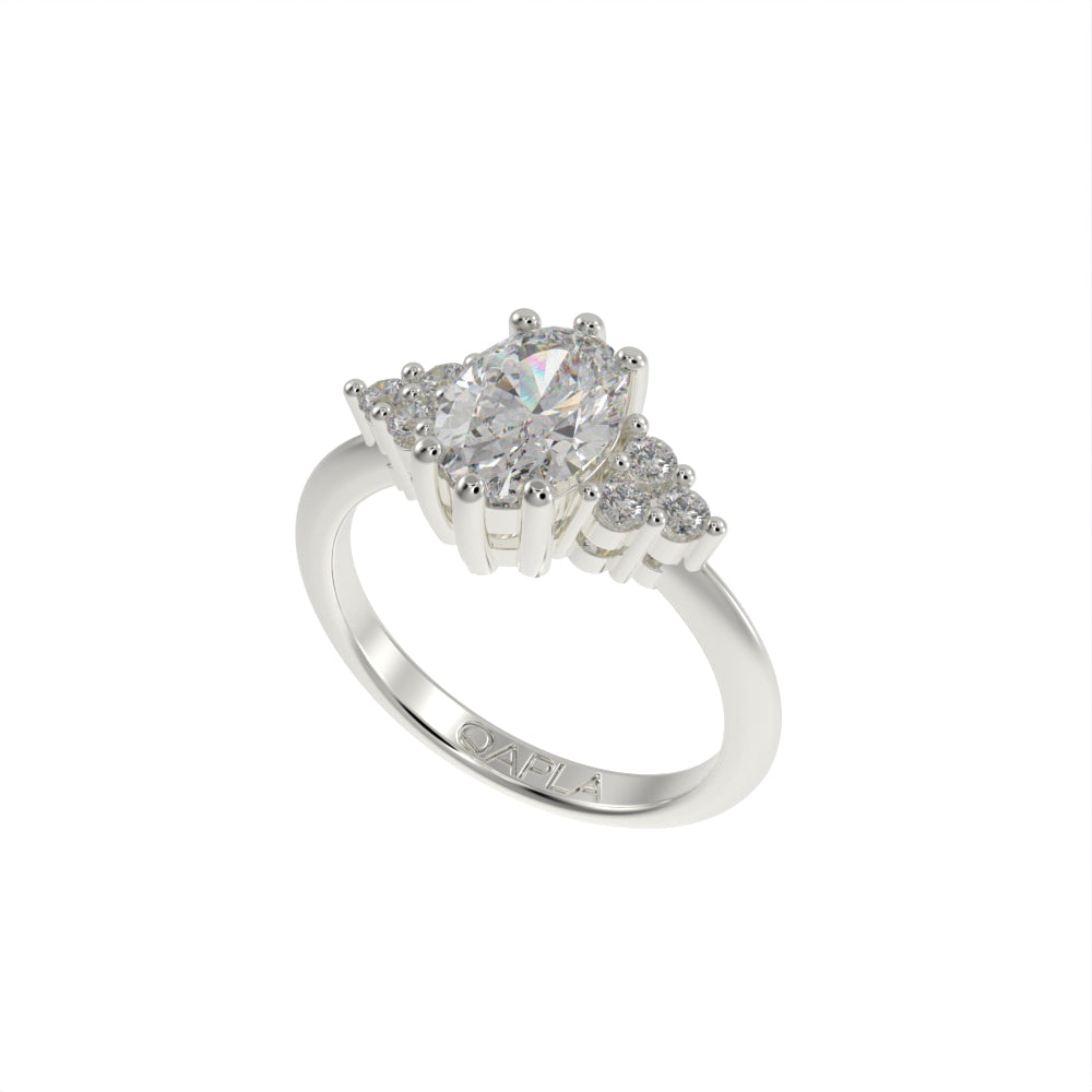 Oval engagement unique ring