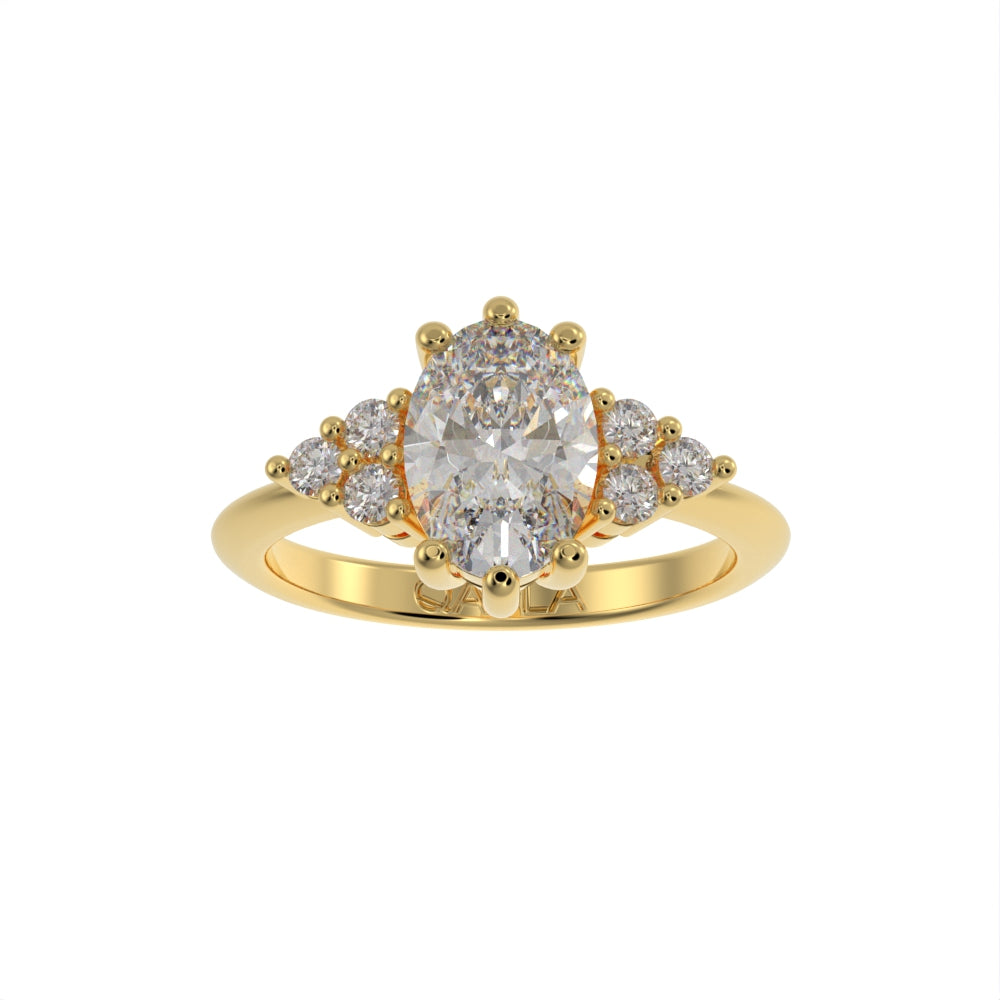 Oval engagement unique ring