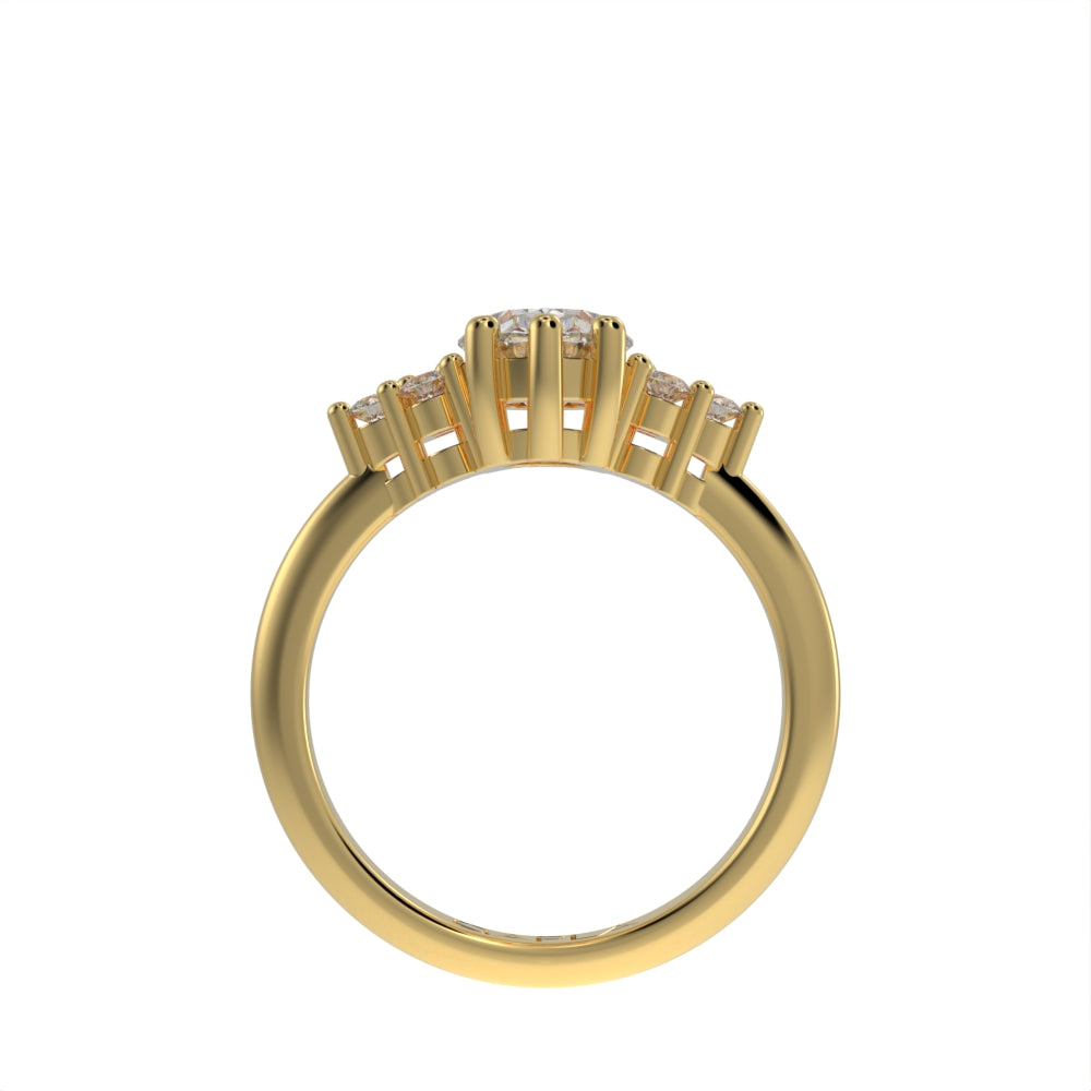 Oval engagement unique ring