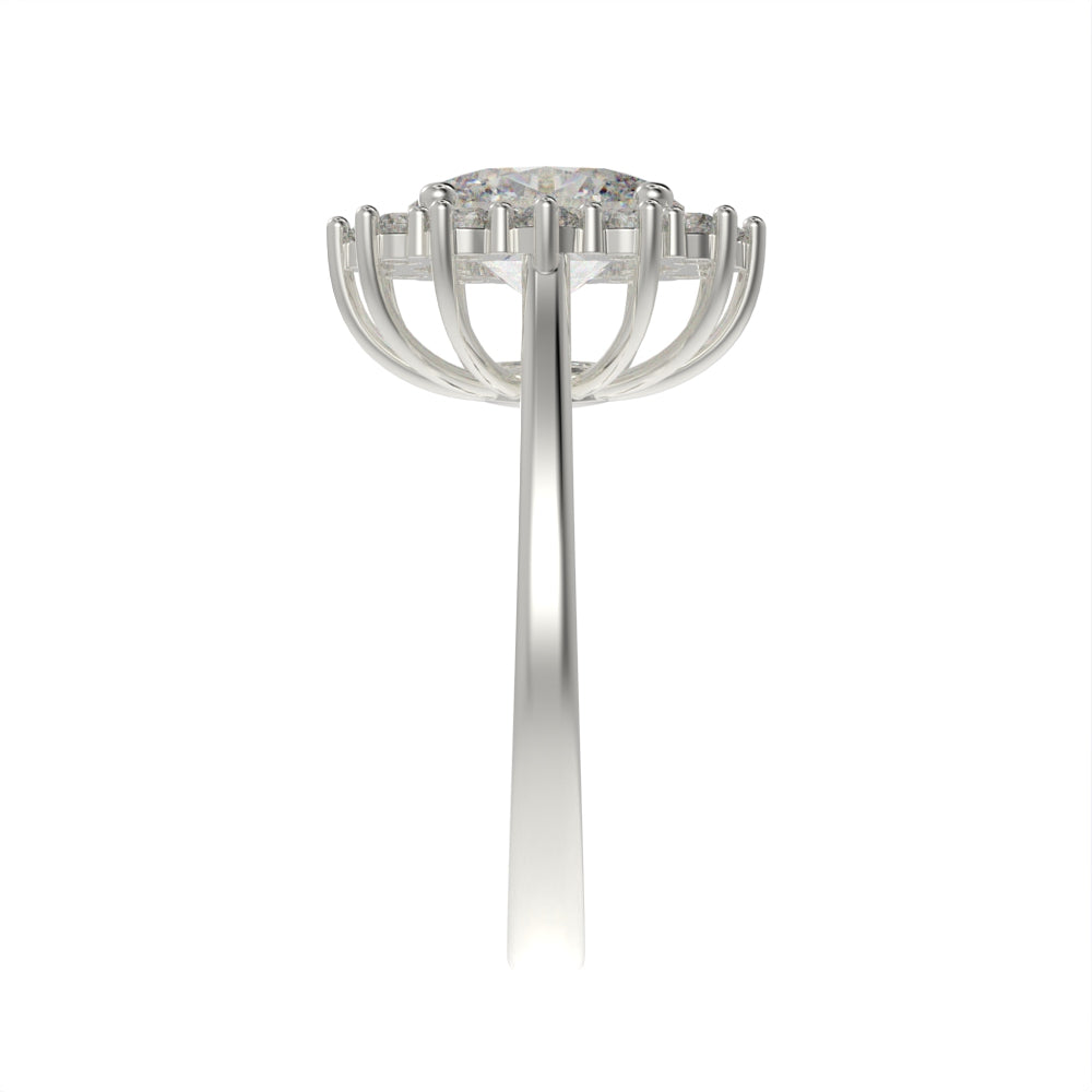 Oval Blossom halo ring