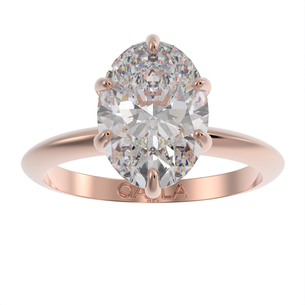 Majestic oval solitaire ring